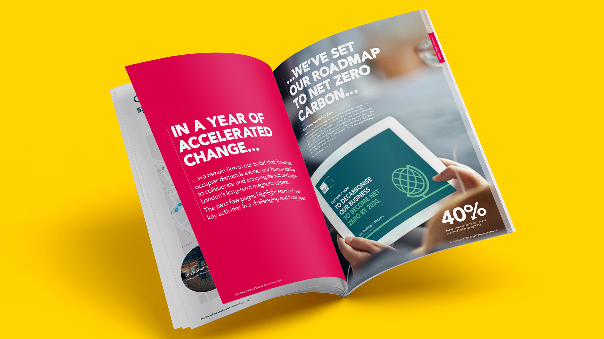 the mock up of the report on a book 