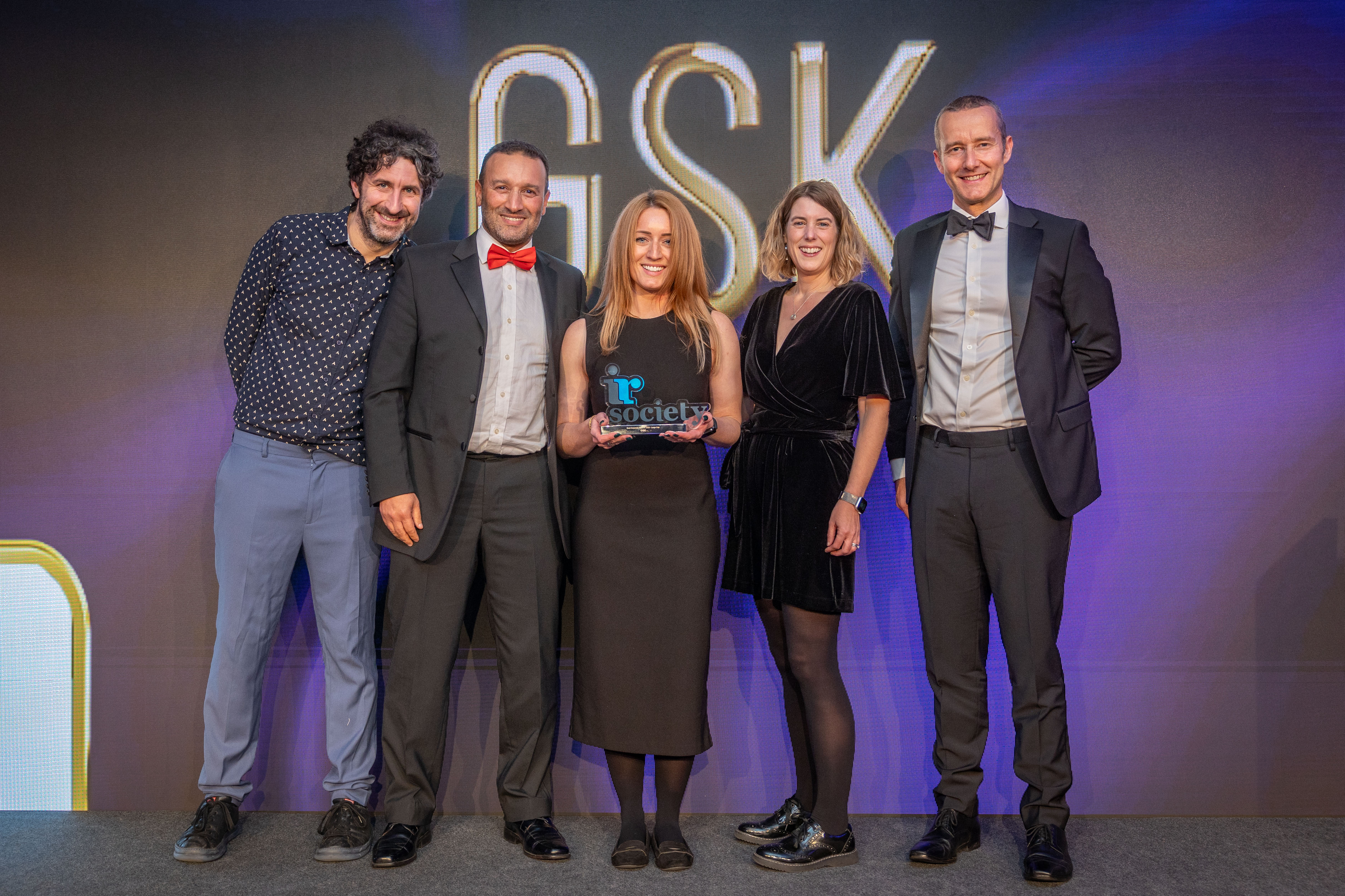 GSK team accepting Best Corporate Website at the IR Society awards