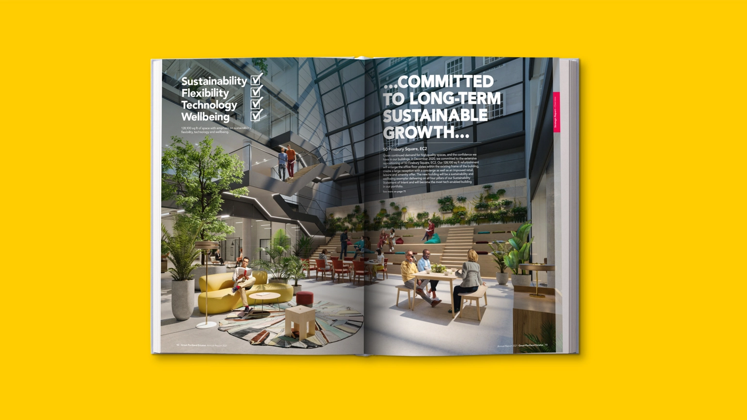 A page in the report about commitment to sustainable growth