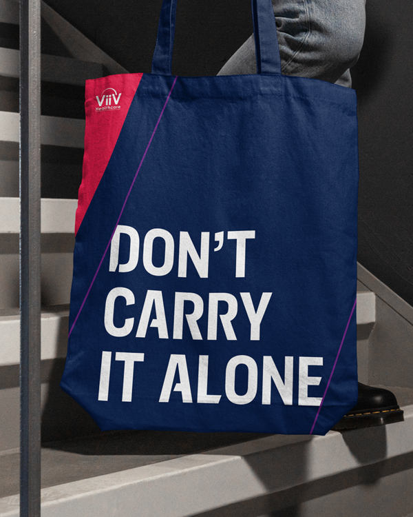 the mock-up design on a tote bag