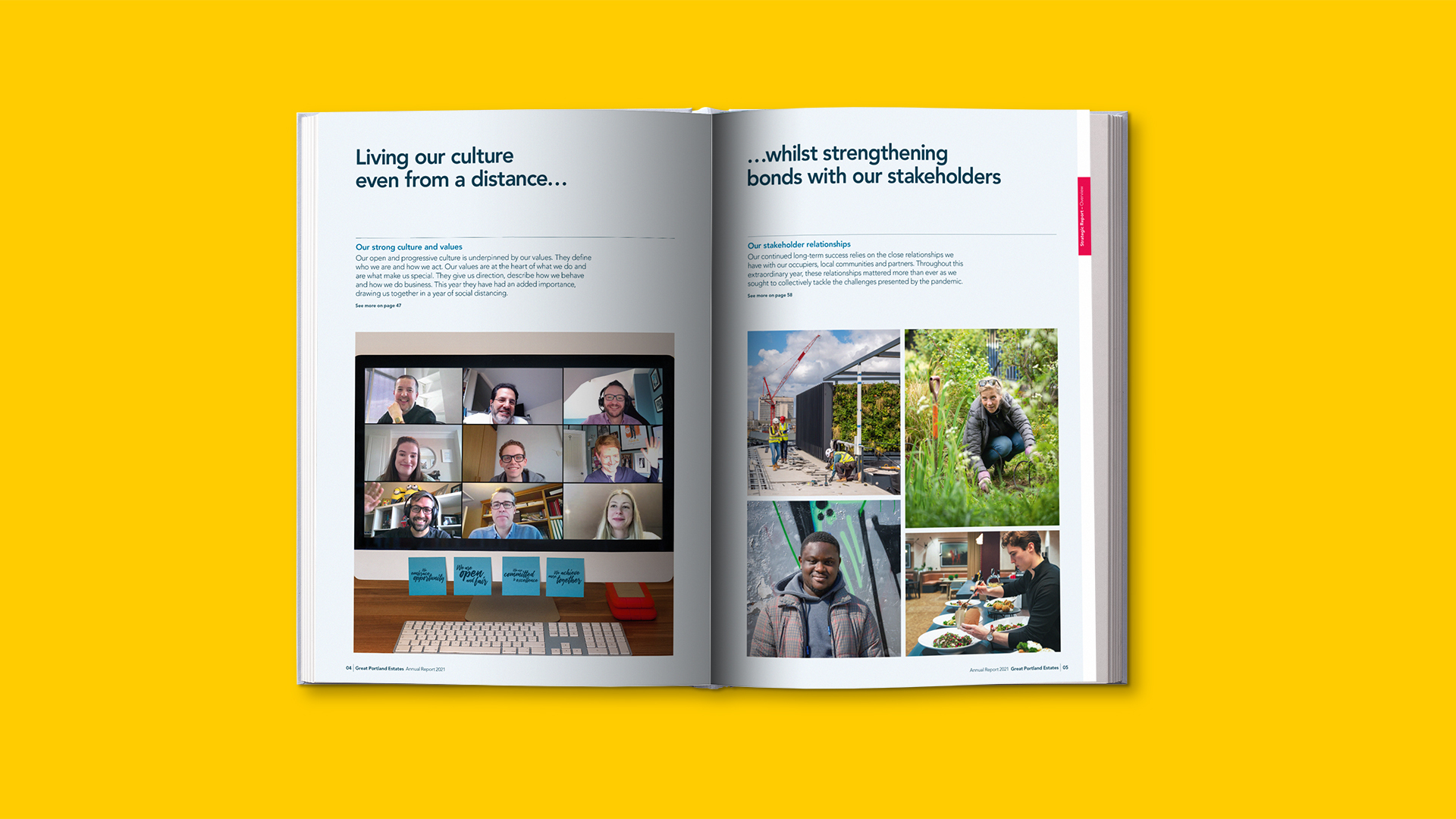 A page in GPE report about the culture of the company