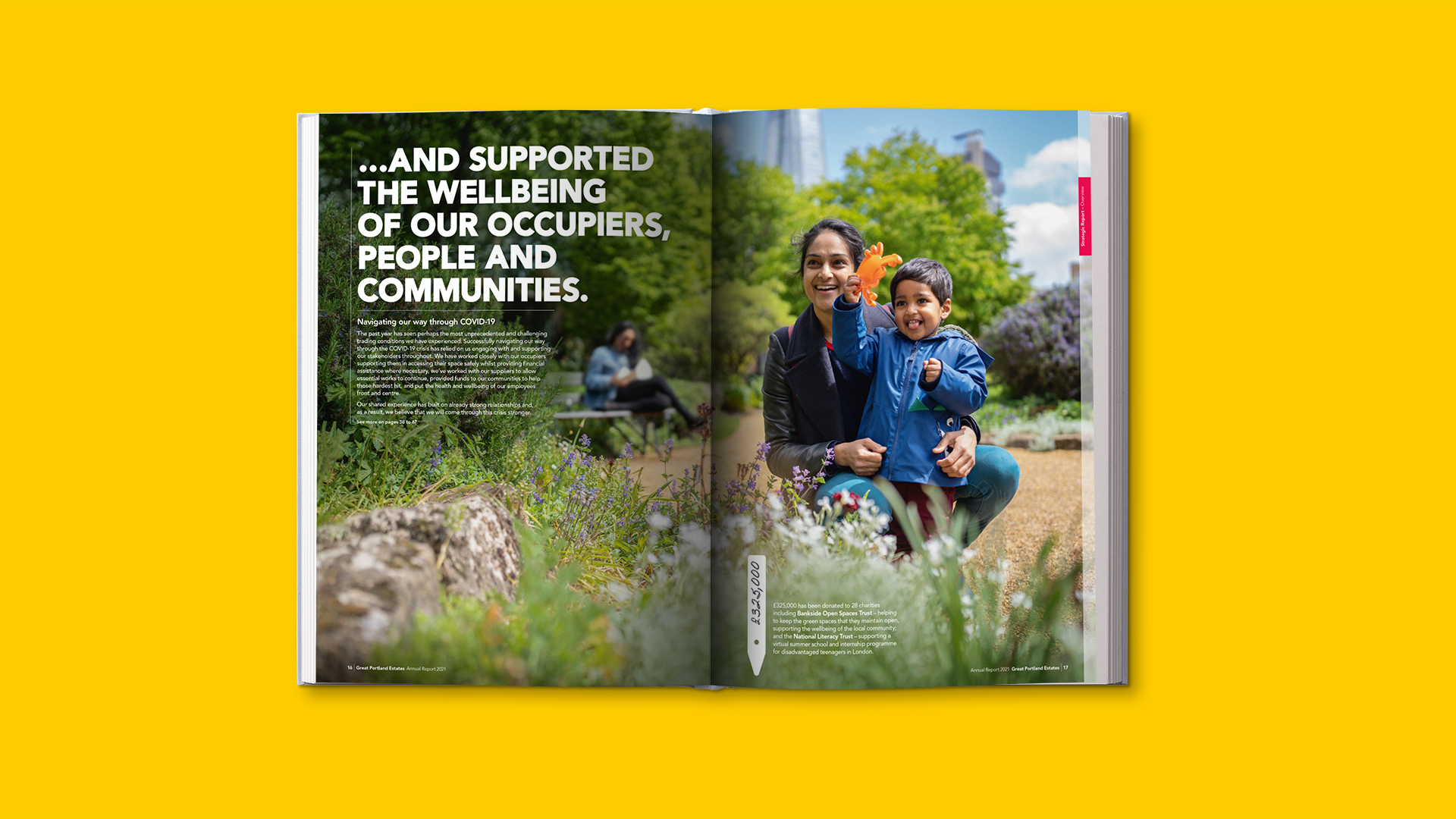 A page in the report about communities and supporting people 